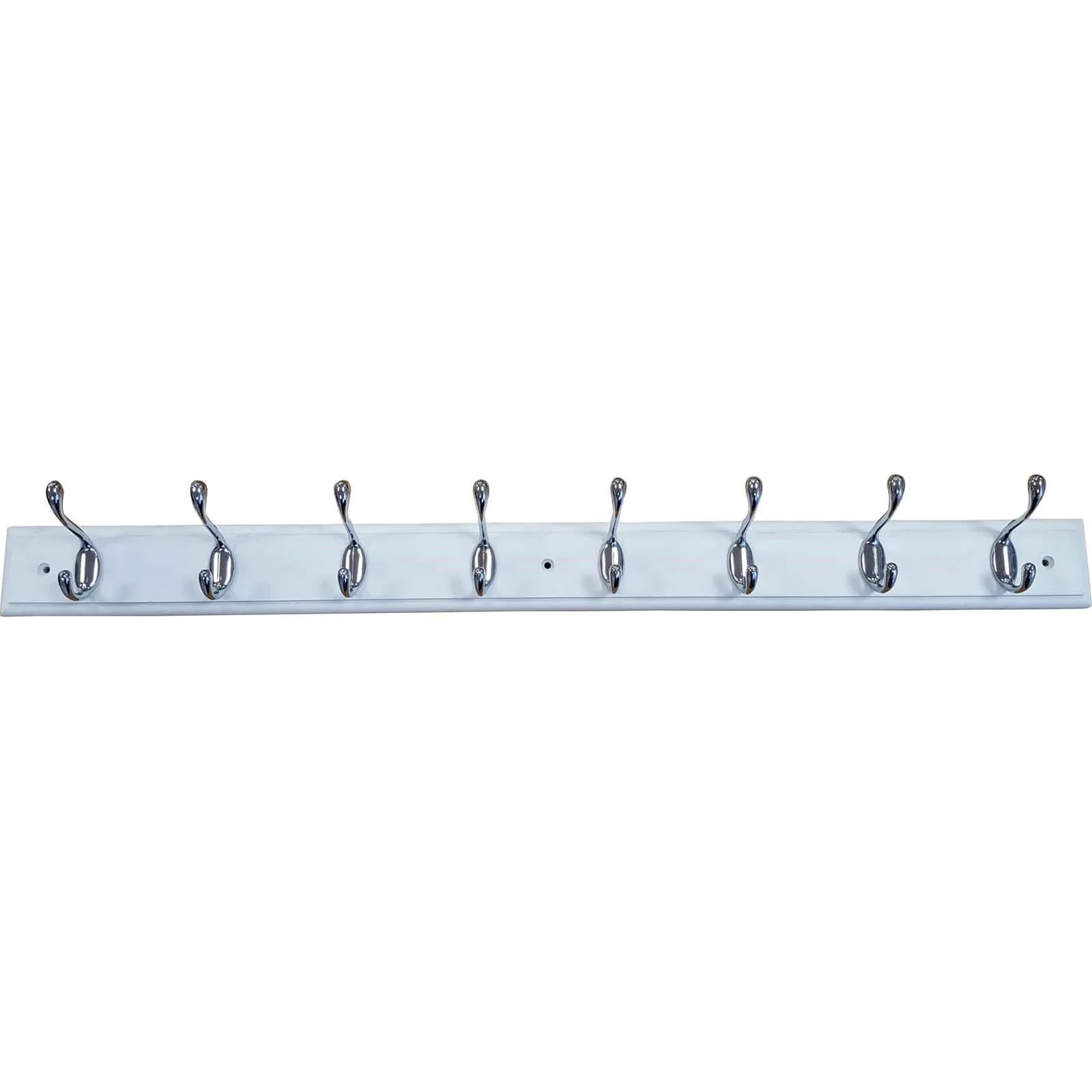 8 Heavy Duty Chrome Hat And Coat Hooks On White Board