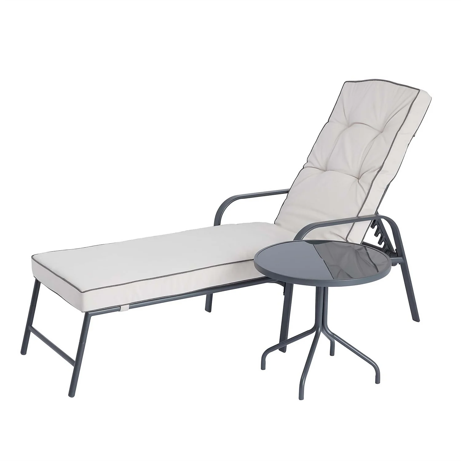Rowly Sunlounger & Side Table