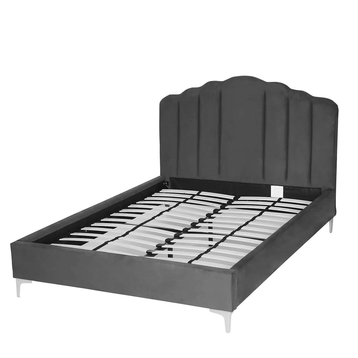 Sophia Scallop Double Bed - Grey