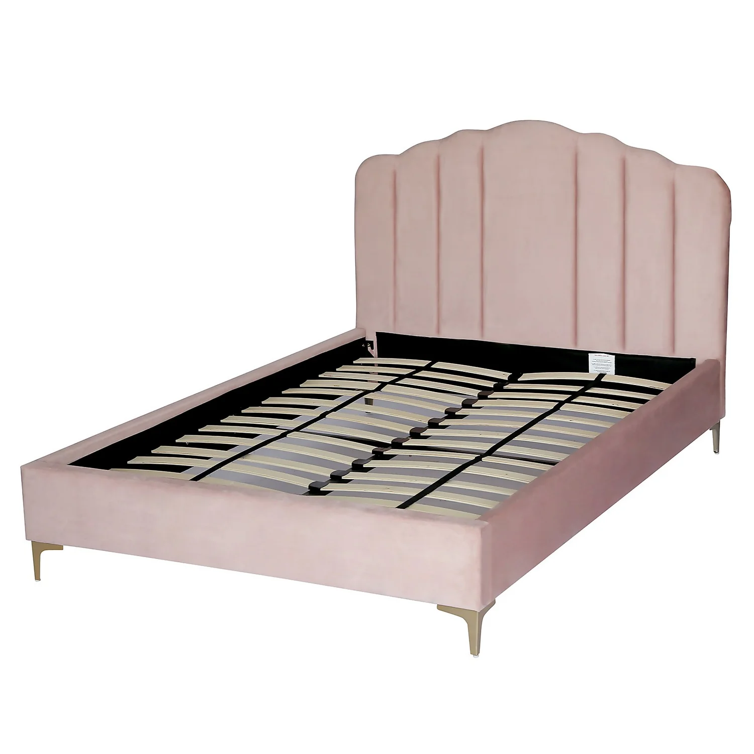 Sophia Scallop Double Bed - Blush